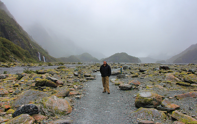 Helicopter-Grounding Mist, Franz Josef Glacier, South Island, New Zealand - Taken by Diann Corbett, 09/2014.