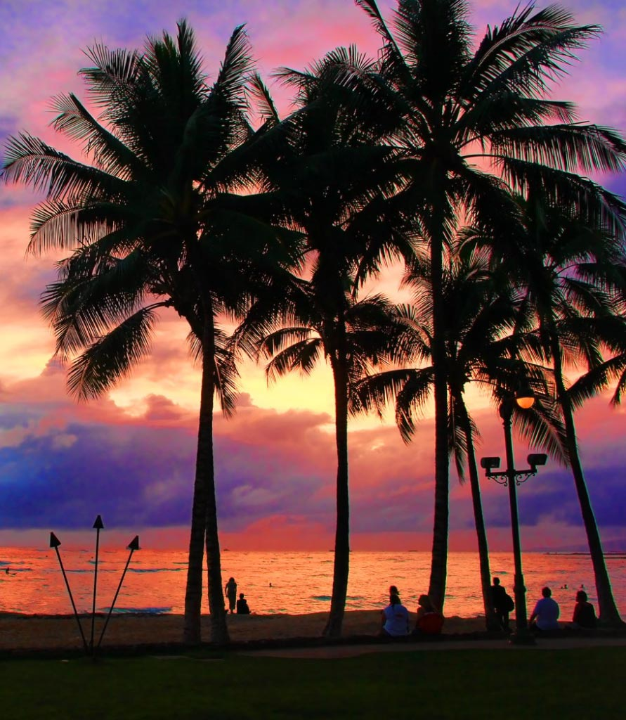 Oahu Sunset, Hawaii - Taken by Diann Corbett, 02/2014.