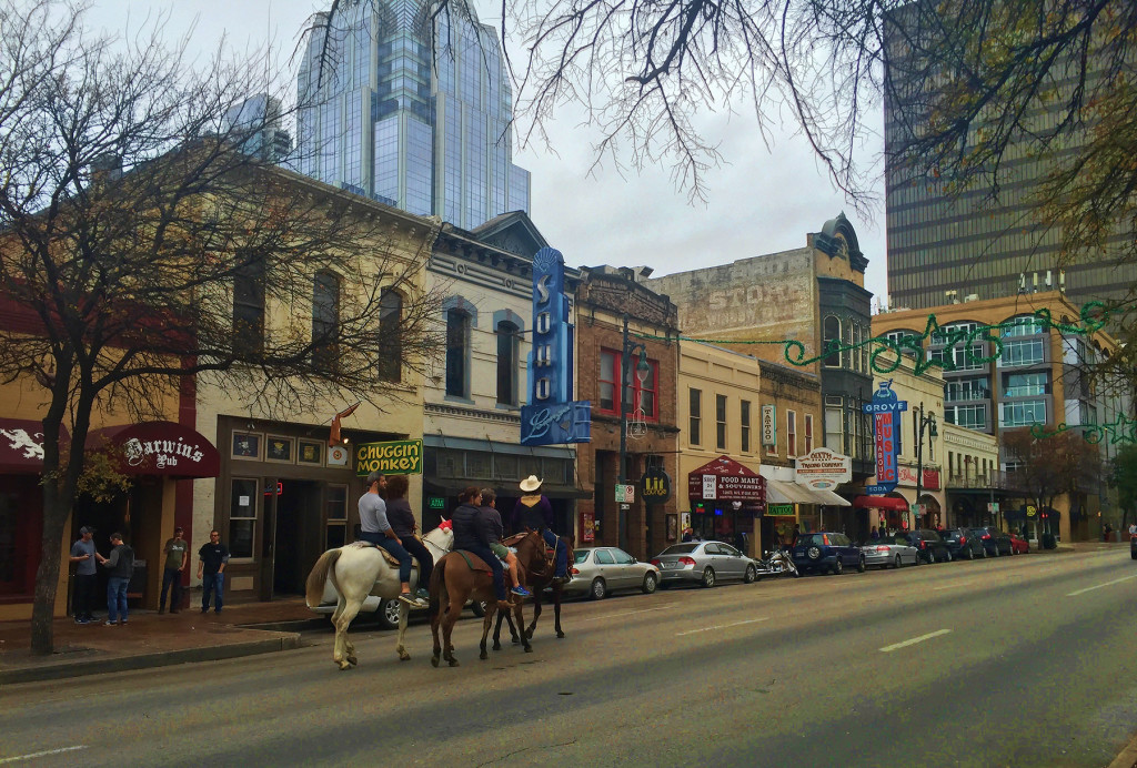 Horses on 6th Street, Austin, TX - taken by Diann Corbett, 12/2015.