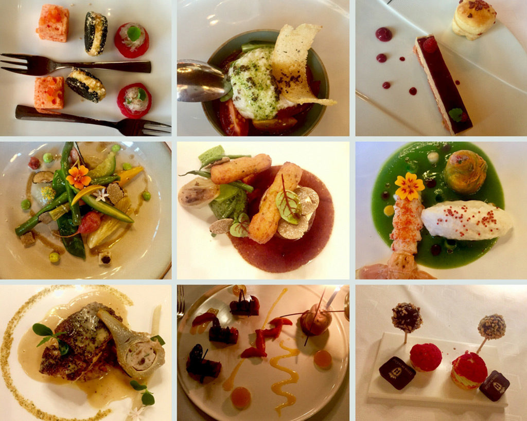 Photo Collage of Exquisite Tasting Menu at Michelin Starred La Barbacane, Carcassonne